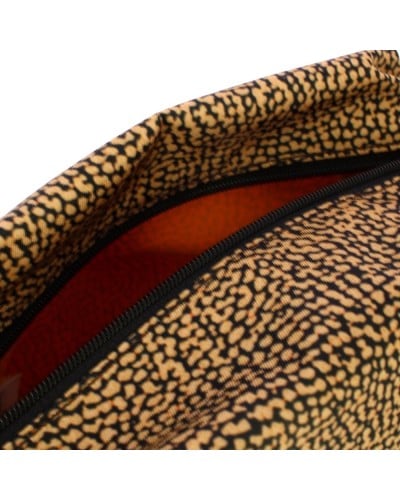 Borbonese Beauty Case M. mit Griff Damen OP Naturale aus Gewebe OP-Print mit Reißverschluss