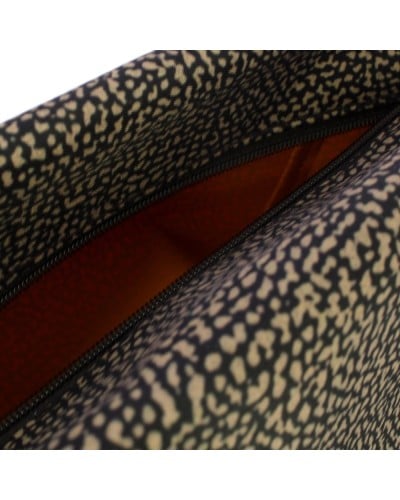 Borbonese Beauty Case M. mit Griff Damen Catrame aus Gewebe OP-Print mit Reißverschluss