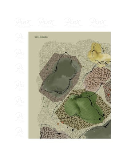 Borbonese Schmetterlinge Tuch Damen Cetriolo aus Seiden-Twill 90x90