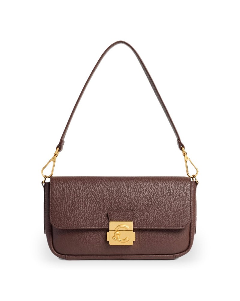 Coccinelle Bolso de Hombro C-Me Lock Mujer Berry en Piel granulada