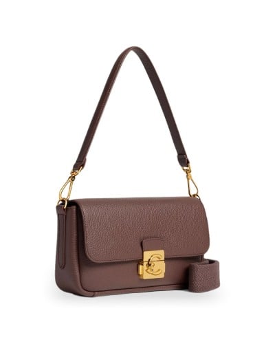 Coccinelle Bolso de Hombro C-Me Lock Mujer Berry en Piel granulada