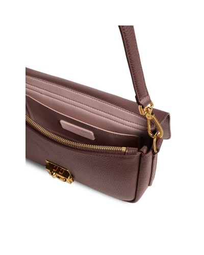 Coccinelle Bolso de Hombro C-Me Lock Mujer Berry en Piel granulada