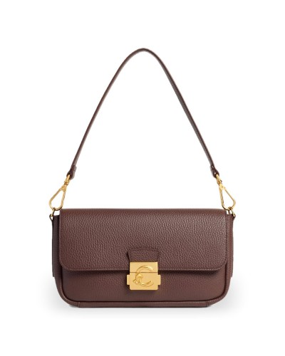 Coccinelle Bolso de Hombro C-Me Lock Mujer Berry en Piel granulada