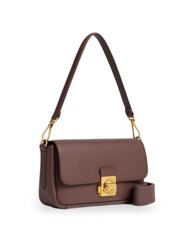 Coccinelle Bolso de Hombro C-Me Lock Mujer Berry en Piel granulada