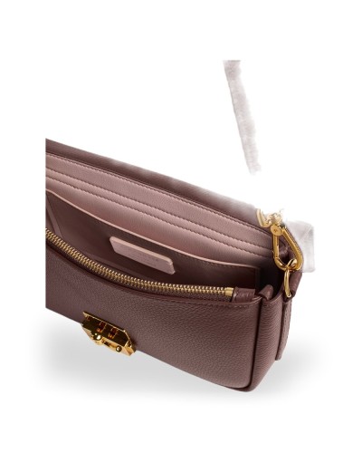 Coccinelle Bolso de Hombro C-Me Lock Mujer Berry en Piel granulada