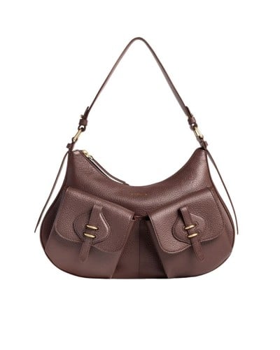 Coccinelle Bolso de Hombro Mavery Pocket Mujer Berry en Piel granulada 35x20x7 cm