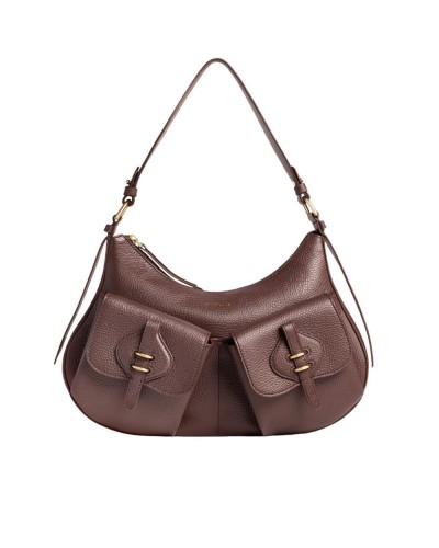 Coccinelle Bolso de Hombro Mavery Pocket Mujer Berry en Piel granulada 35x20x7 cm