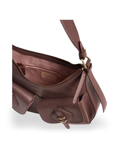 Coccinelle Bolso de Hombro Mavery Pocket Mujer Berry en Piel granulada 35x20x7 cm