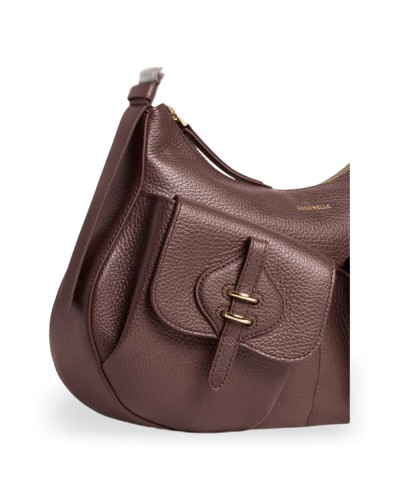 Coccinelle Bolso de Hombro Mavery Pocket Mujer Berry en Piel granulada 35x20x7 cm