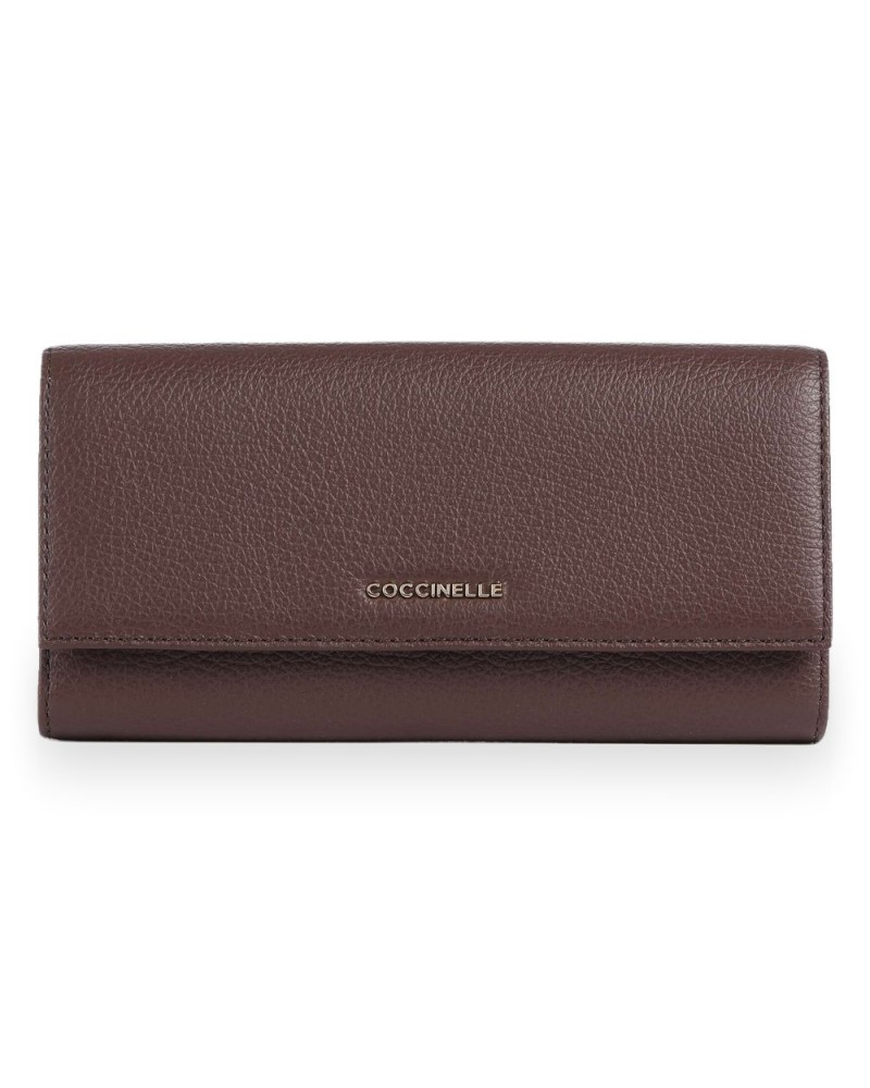 Coccinelle Cartera Metallic Soft Mujer Berry en Piel granulada 20x10 cm