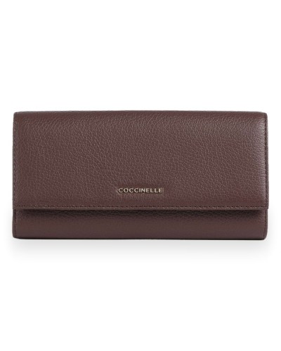 Coccinelle Cartera Metallic Soft Mujer Berry en Piel granulada 20x10 cm