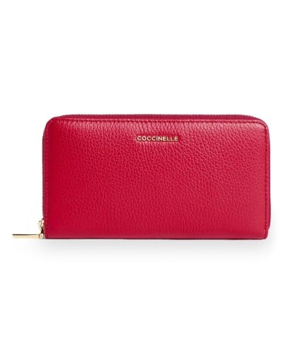 Coccinelle Cartera Metallic Soft Mujer Escarlata en Piel granulada 18x10 cm