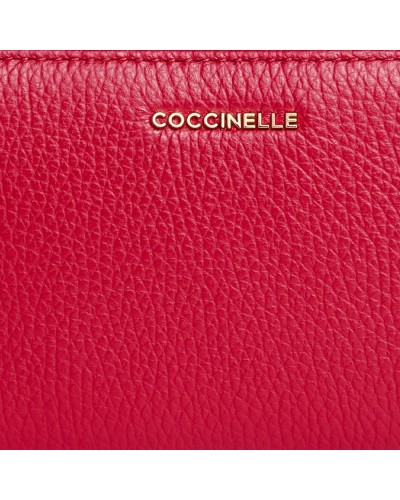 Coccinelle Cartera Metallic Soft Mujer Escarlata en Piel granulada 18x10 cm