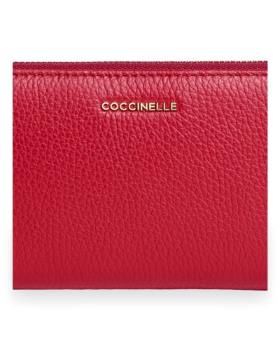 Coccinelle Cartera Metallic Soft Mujer Escarlata en Piel granulada 18x10 cm