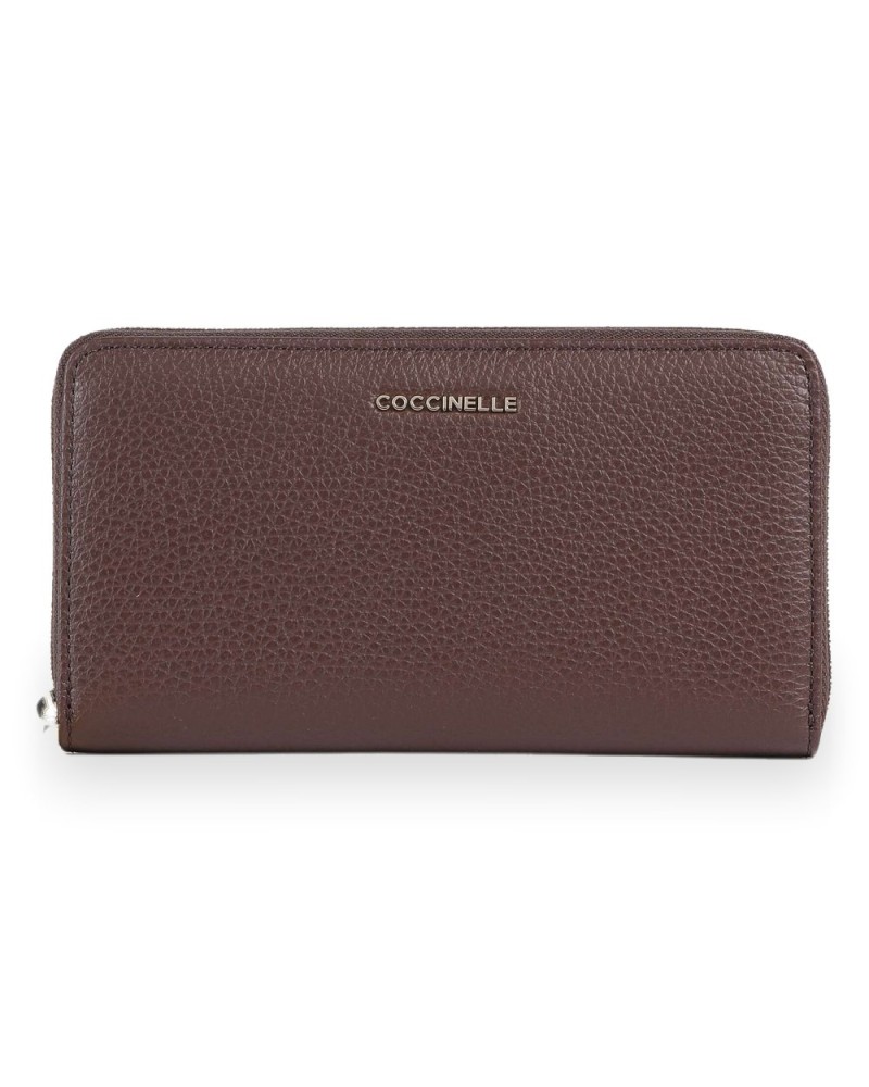 Coccinelle Cartera Metallic Soft Mujer Berry en Piel granulada 18x10 cm