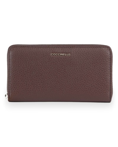 Coccinelle Cartera Metallic Soft Mujer Berry en Piel granulada 18x10 cm
