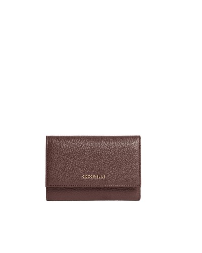 Coccinelle Cartera Metallic Soft Mujer Berry en Piel granulada 14x10 cm