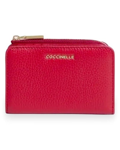 Coccinelle Cartera Metallic Soft Mujer Escarlata en Piel granulada 13x9 cm