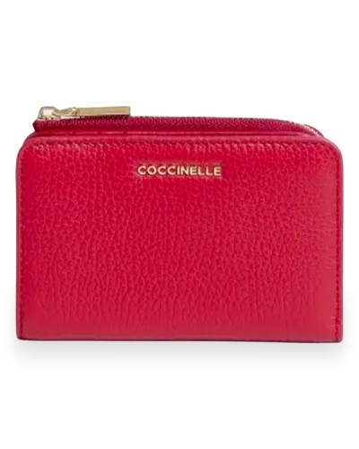 Coccinelle Cartera Metallic Soft Mujer Escarlata en Piel granulada 13x9 cm