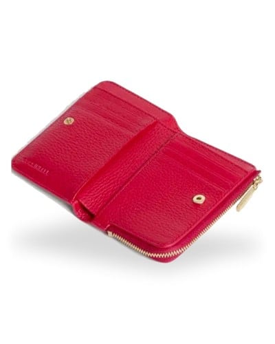 Coccinelle Cartera Metallic Soft Mujer Escarlata en Piel granulada 13x9 cm