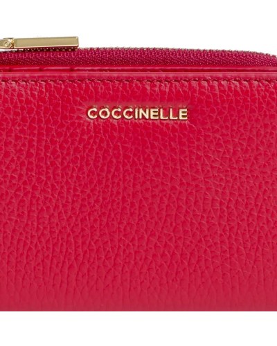 Coccinelle Cartera Metallic Soft Mujer Escarlata en Piel granulada 13x9 cm