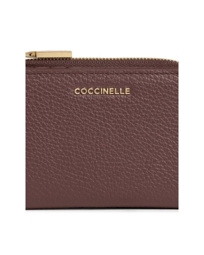 Coccinelle Cartera Metallic Soft Mujer Berry en Piel granulada 13x9 cm