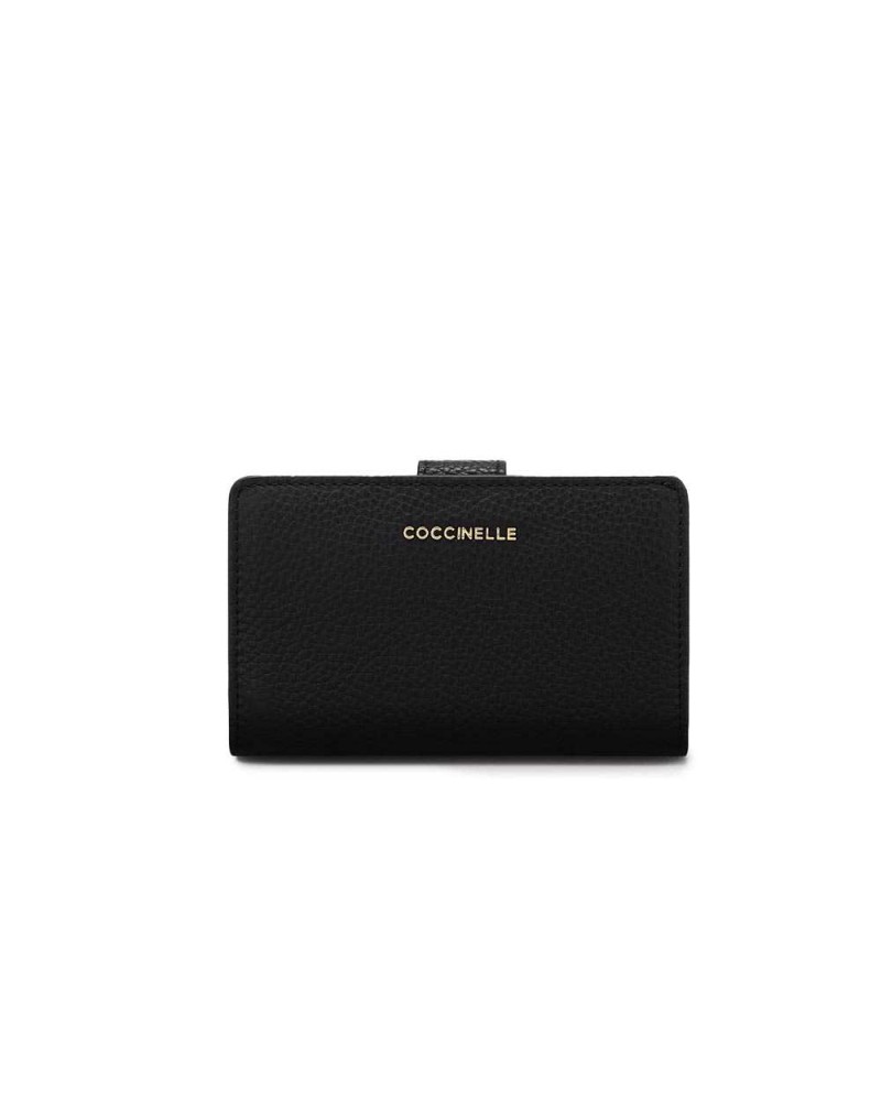 COCCINELLE Cartera METALLIC SOFT Mujer Cuero Negro - E2MW511E701001