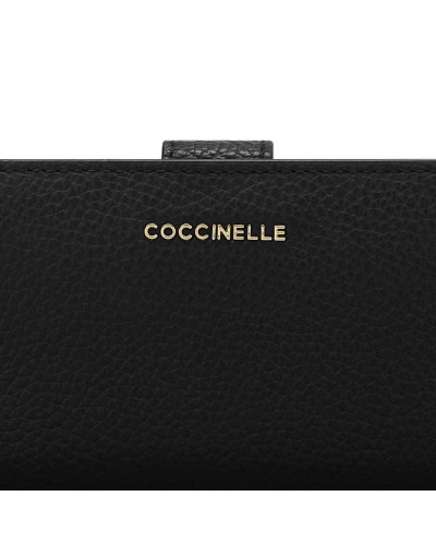 COCCINELLE Cartera METALLIC SOFT Mujer Cuero Negro - E2MW511E701001
