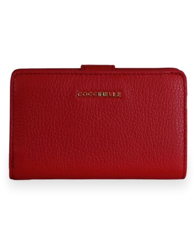 Coccinelle Cartera Metallic Soft Mujer Escarlata en Piel granulada 14x9 cm