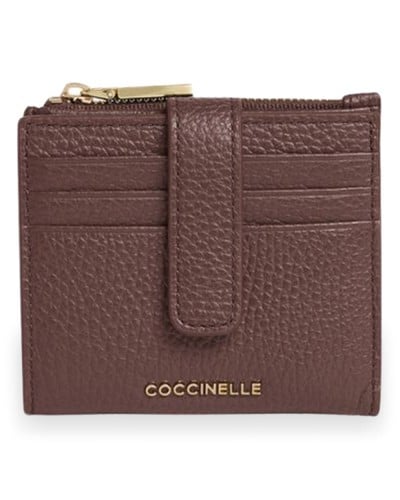 Coccinelle Portafoglio Metallic Soft Donna Berry in Pelle martellata 10x10 cm
