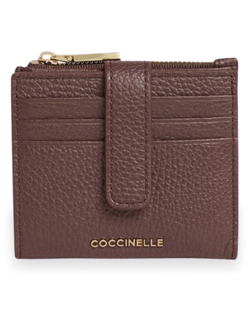 Coccinelle Portafoglio Metallic Soft Donna Berry in Pelle martellata 10x10 cm