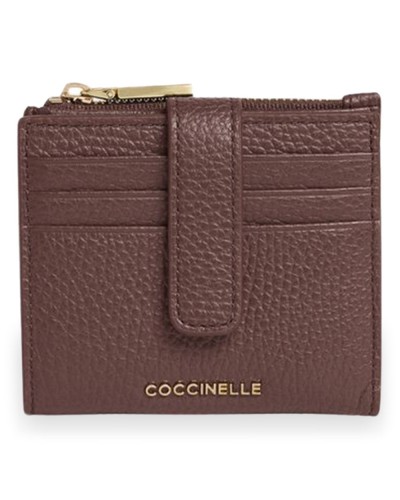 Coccinelle Portafoglio Metallic Soft Donna Berry in Pelle martellata 10x10 cm