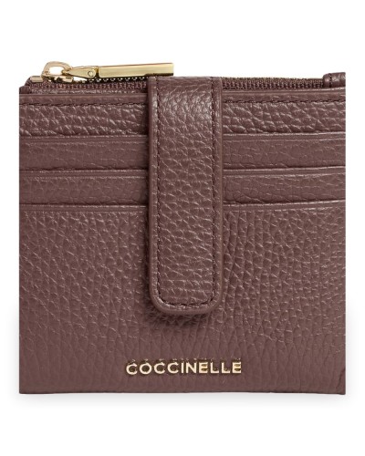 Coccinelle Portafoglio Metallic Soft Donna Berry in Pelle martellata 10x10 cm