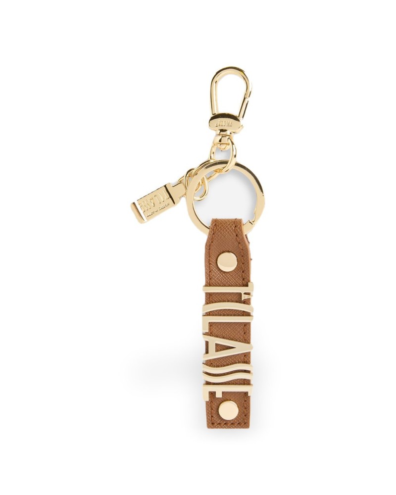 Alviero Martini 1° Classe Key Holder 1° Classe Logo Unisex Chestnut in Bovine Leather
