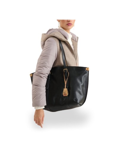 Alviero Martini 1° Classe Shopping Bag Female Black in Calf Leather