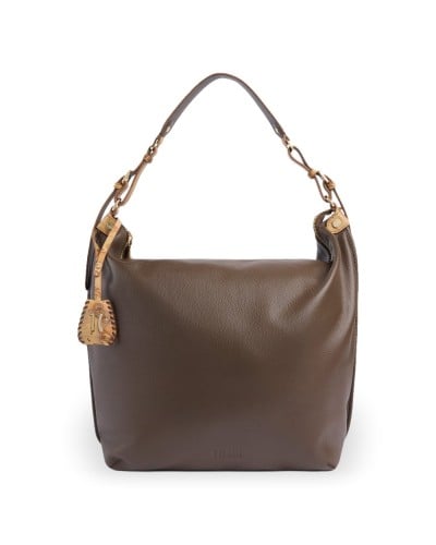 Alviero Martini 1° Classe Hobo Shoulder Bag Female Sequoia Brown in Calf Leather
