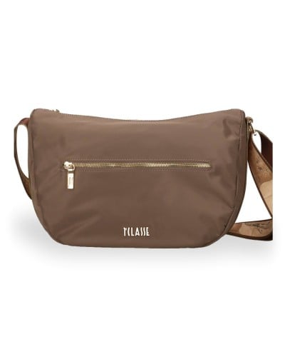 Alviero Martini 1° Classe Large Shoulder Bag Female Rock Grey in Recycled Polyamide and Acrylic