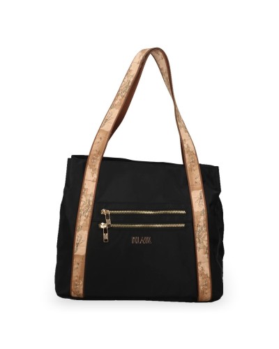 Alviero Martini 1° Classe Shopping Bag Female Black in Recycled Polyamide and Acrylic