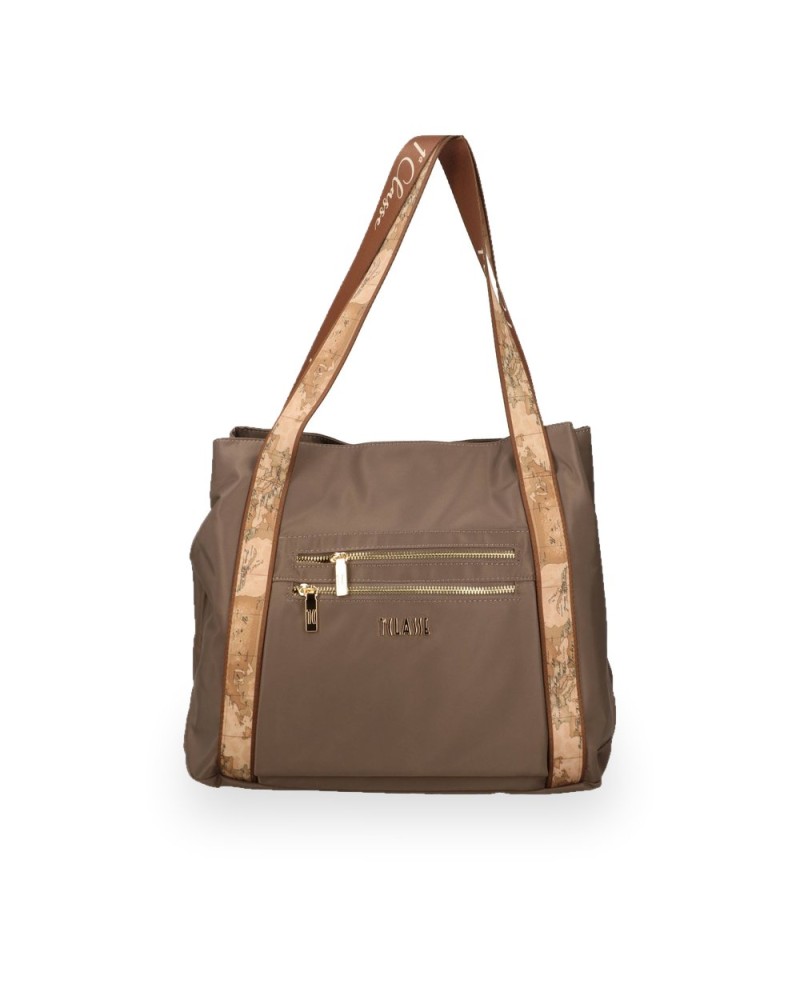 Alviero Martini 1° Classe Shopping Bag Female Rock Grey in Recycled Polyamide and Acrylic