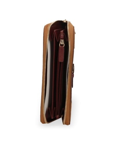 Alviero Martini 1° Classe Ziparound Wallet Female Burgundy in Coated Fabric and Bovine Leather