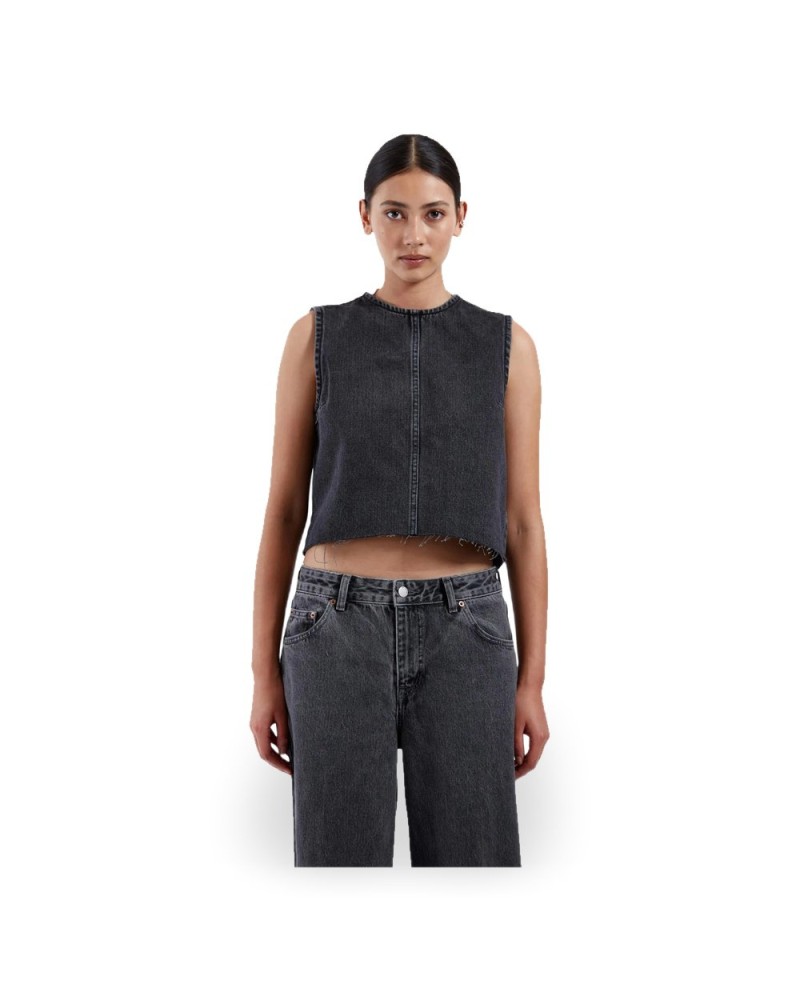 DR. DENIM Top vaquero Erin Mujer Retro Black