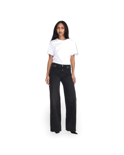 DR. DENIM Vaqueros Zila Mid Wide Mujer Black Mist