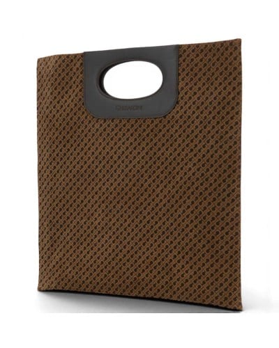 Gherardini Bolso de Mano Piattina Mujer Toffee en Piel de ante con monograma