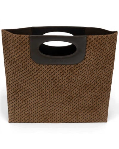 Gherardini Bolso de Mano Piattina Mujer Toffee en Piel de ante con monograma