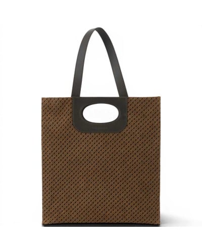 Gherardini Bolso de Mano Piattina Mujer Toffee en Piel de ante con monograma
