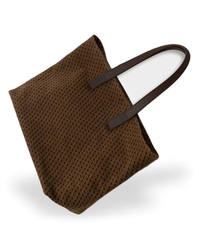 Gherardini Shopper Grande Mujer Toffee en Piel de ante con monograma y detalles en piel