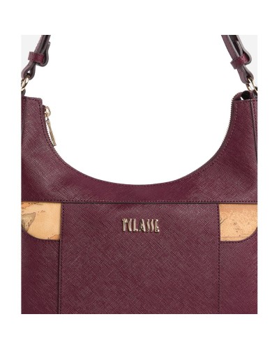 Alviero Martini 1° Classe Bolso Hobo de Hombro Mujer Burgundy en Tejido revestido
