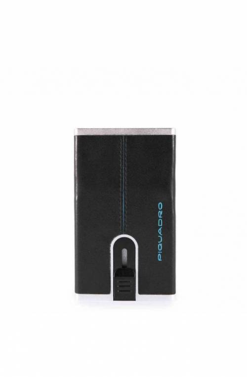PIQUADRO Cardholder Compact wallet Blue Square Black - PP4825B2R-N