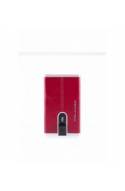 Portacarte PIQUADRO Compact wallet Blue Square rosso - PP4825B2R-R