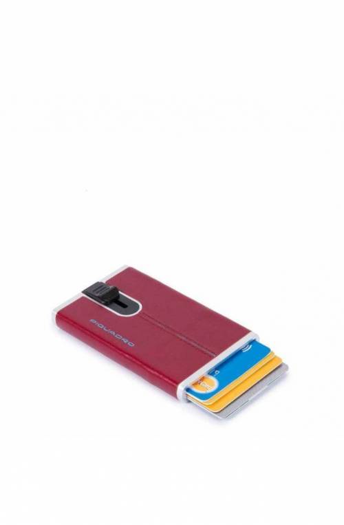 PIQUADRO Kartenhalter Compact wallet Blue Square rot - PP4825B2R-R